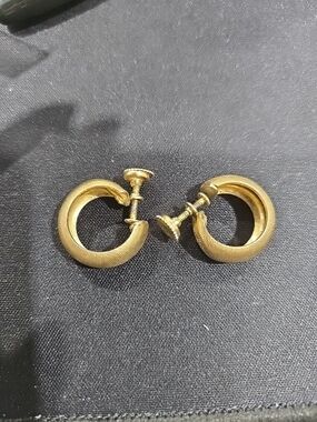 MONET Vintage Gold-Tone Hoop Screw Back Earrings
